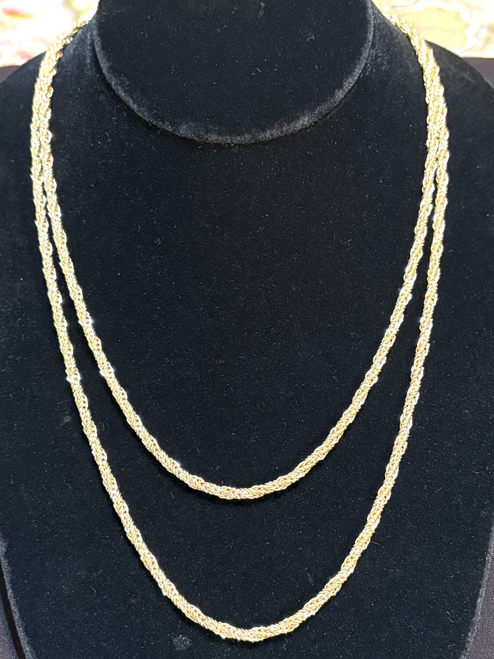 Vintage Stamped 1/20 12K Gold Filled Extra Long Flapper Rope Chain - 62 inches